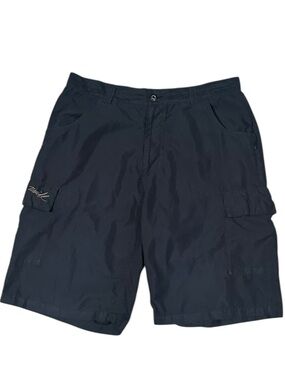 O’Neill Men’s Hybrid Flat Front Shorts Black Logo Pockets 34in